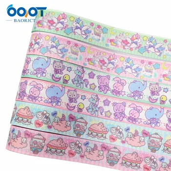 

OOOT BAORJCT L-20430-318,25mm,10yards cute cartoon Thermal transfer Printed grosgrain Ribbons,bow cap DIY accessories