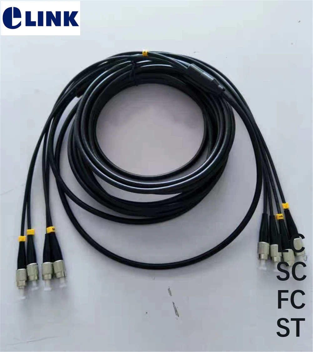 10M TPU SM MM Fiber optic Patchcords 4 cores waterproof LC SC FC Armored patch lead cable Outdoor FTTA jumper 4 fibers 5.0mm 30m tpu sm mm fiber optic patchcords 4 cores waterproof lc sc fc armored patch lead cable outdoor ftta jumper 4 fibers 5 0mm