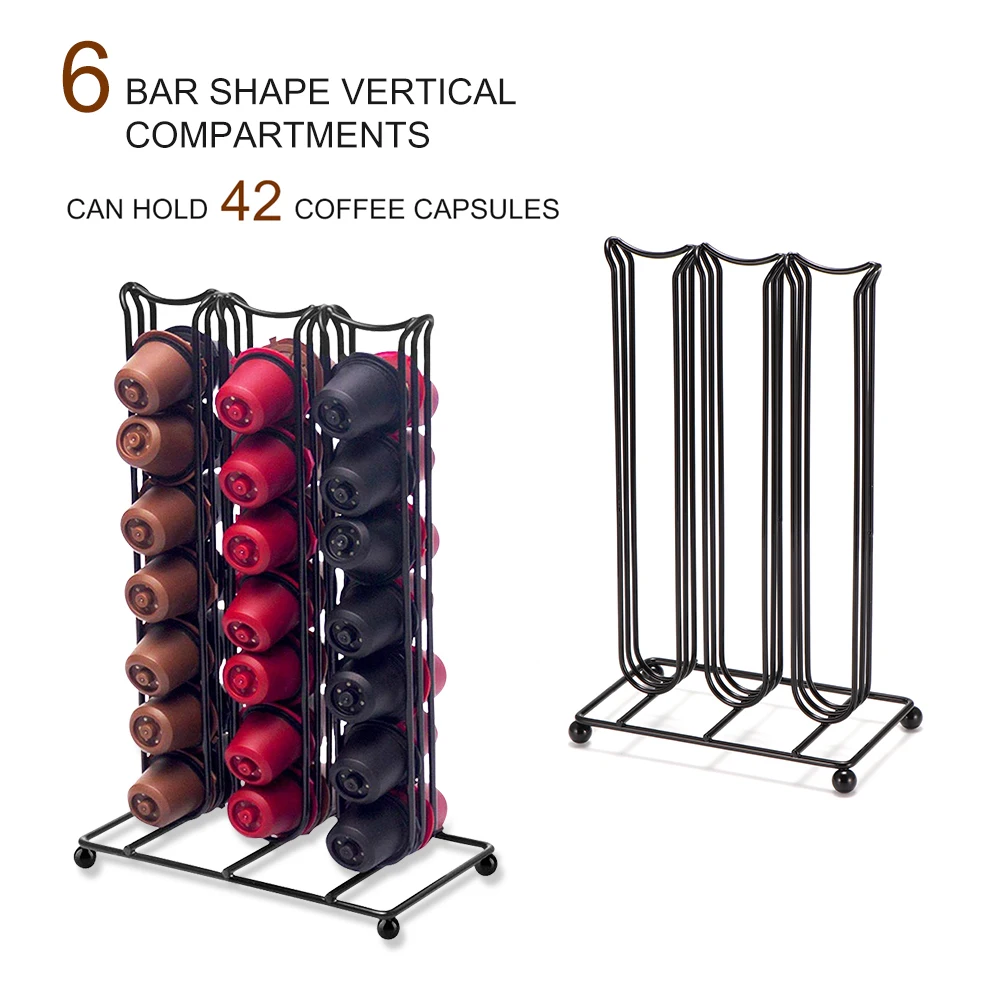 

42 Cups For Nespresso Coffee Pods Rotating Rack Coffee Capsule Stand Organization Holder Capsules Storage Shelf