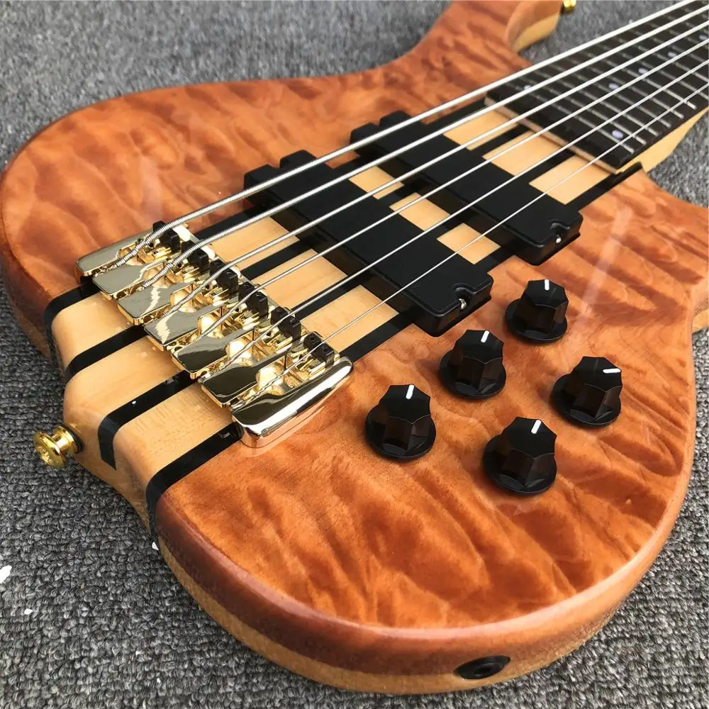 Новинка, Кен Смит burst maple, 6 струн, бас-гитара, Заводская активная звукосниматель, электрическая бас-гитара, Золотое оборудование