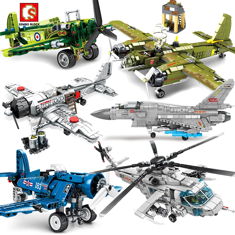 Sembo Block Ww2 Airplane Avion Aircraft Model Building Blocks Germany Ju 88 Us F4u British Plane Army Toy World War 1 2 Military Blocks Aliexpress