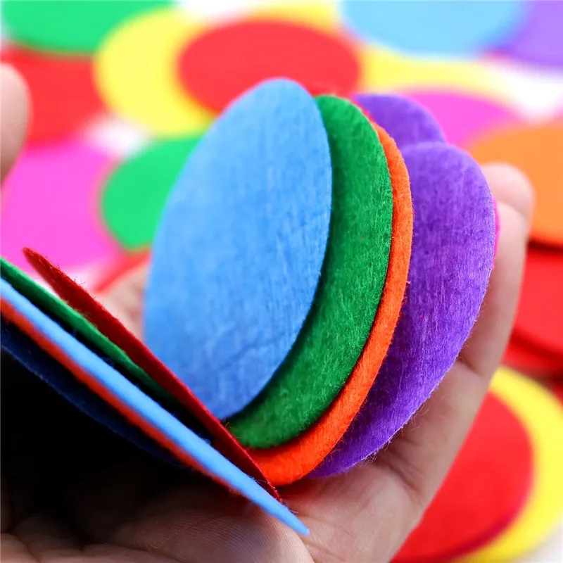 Wool Felt Accessories 100 Pcs Circular Wool Felt for Kids Diy Crafts