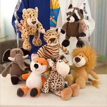 Jouets en peluche Jungle frères, animaux en peluche, éléphant, tigre, chien, renard, raton laveur, léopard, girafe, singe, poupées pour adultes et enfants, cadeaux