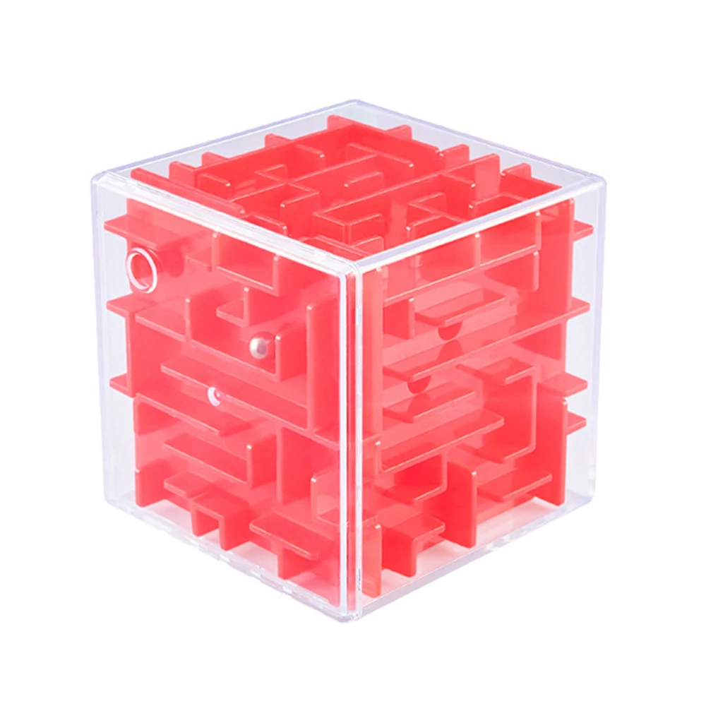 Babelemi 3D лабиринт куб сенсорные развивающие игрушки подарки для детей - Цвет: Красный