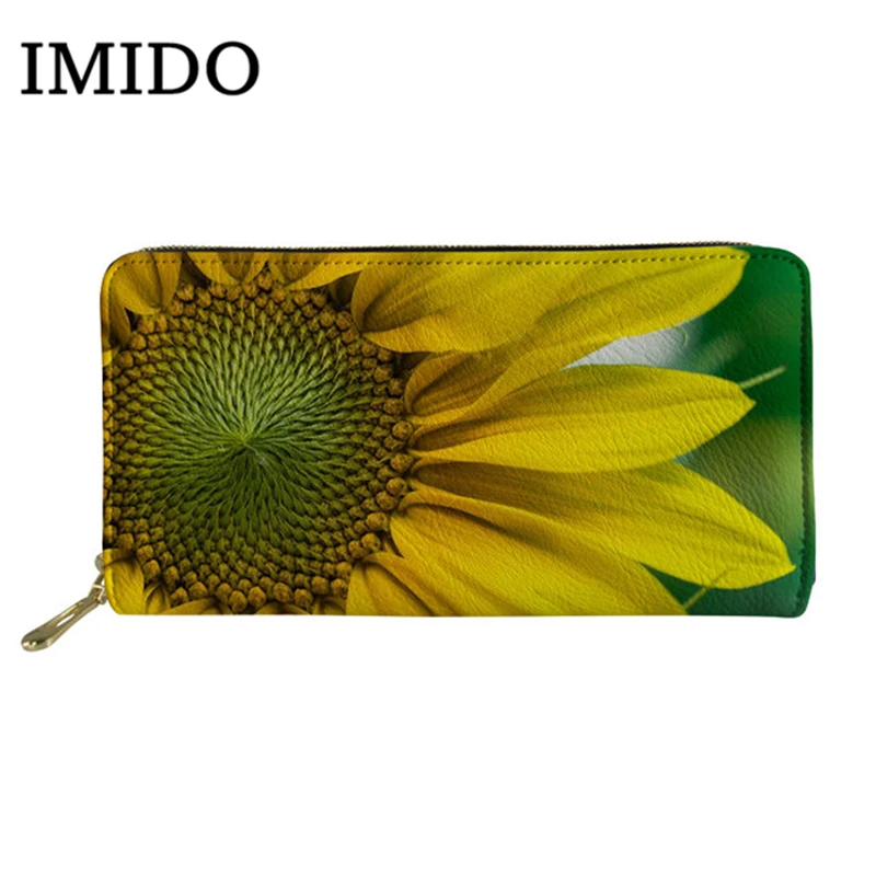 IMIDO женский клатч, кошелек с ромашками, новинка, кошелек для девушек, держатель для телефона, модный кошелек, кошелек для монет, карт, посылка, кошелек для девушек на заказ - Цвет: WLL254Z21