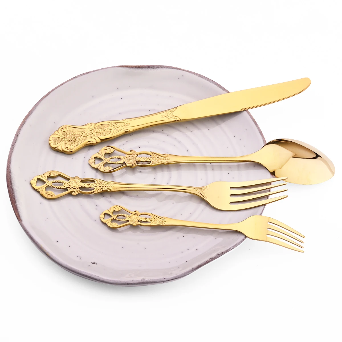 Description Picture 4 of item6/30Pcs Royal Colorful Dinnerware Set Knife Dessert Fork Spoon Cutlery Set Stainless Steel Silverware Kitchen Tableware Flatware