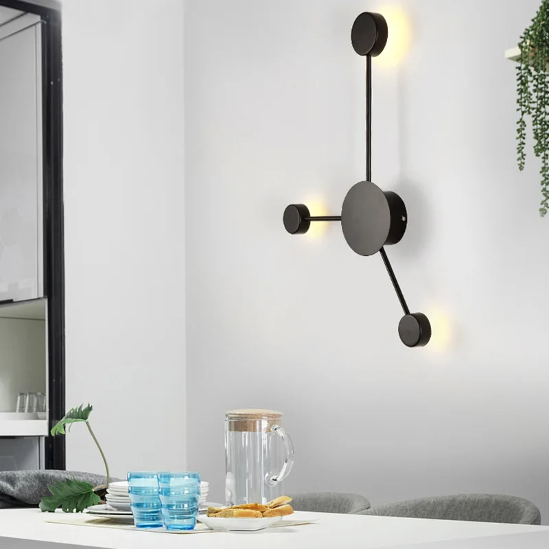 Современный настенный светильник в скандинавском стиле, прикроватный настенный светильник для гостиной, спальни, черный, золотой, белый, домашний декор для детской комнаты, Wandlamp ac220в