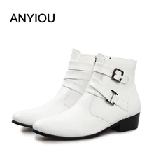 ANYIOU/мужские ботинки с острым носком Мужская обувь в европейском стиле Повседневная обувь кожаная обувь теплая и удобная мужская обувь 39-44