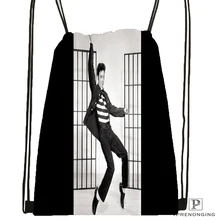 Пользовательский Elvis Presley Singer Art походная сумка на шнурке милый рюкзак для детей(черная спинка) 31x40 см#180531-03-77