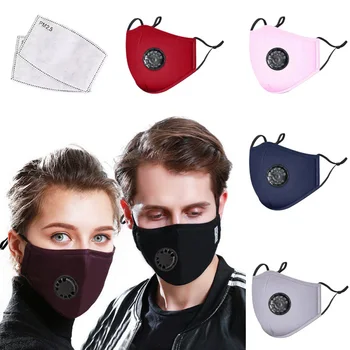 

Washable Dustproof PM2.5 Face Carbon Mask Filter Reusable Masks With Breathing Valve Activated Filter Respirator Mouth-muffle