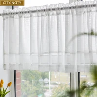 CITYINCITY Half Curtain for kitchen Transparent Sheer Tulle Short door Curtain for barHome Decor  Customized 1