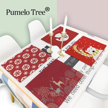 

6 Pieces Christmas Decorations for Home Snowflake 42*32cm Tree Party Wedding Decor Gift Adornos De Navidad Placemat Kerst Xmas