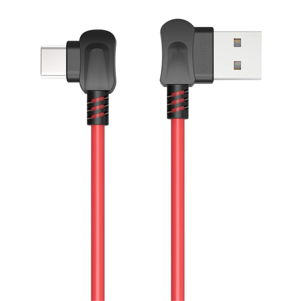ORICO прямоугольный изгиб для телефонов USB TYPE C, usb-кабель для зарядки samsung Galaxy-S10 Note 10, OnePlus 7, Xiaomi 9 USB-C