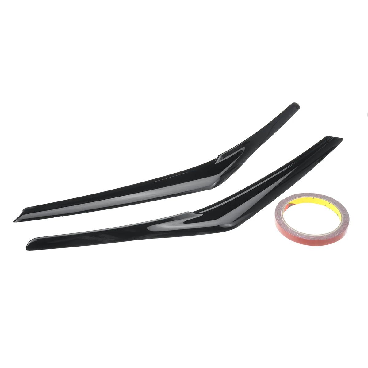 Glossy Black ПАРА углеродного волокна/глянцевая черная фара век Крышка глаз брови для Toyota Camry- 3D стикер автомобиля - Название цвета: Glossy Black