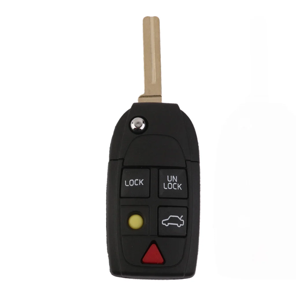 Replacement 5 Button Remote Flip Key Shell Case FOR VOLVO S60 S80 XC90 Car Car Accessories
