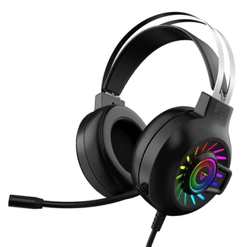 

Top G002 Gaming Headset Headset Computer Wired Headset 7.1USB Interface with Microphone RGB Light for Game Consoles,