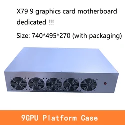 Coque de serveur à 9 GPU, plate forme de machine pour carte mère X79 BTC ETH 
