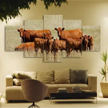 

5 piece canvas Cattle On Farm scalper Canvas picture painting decor print poster wall art