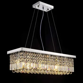 

Manggic A Brand New Listing K9 Rectangle Crystal Chandelier NEW Modern Crystal Chandelier for Dining Room Atmosphere Upscale