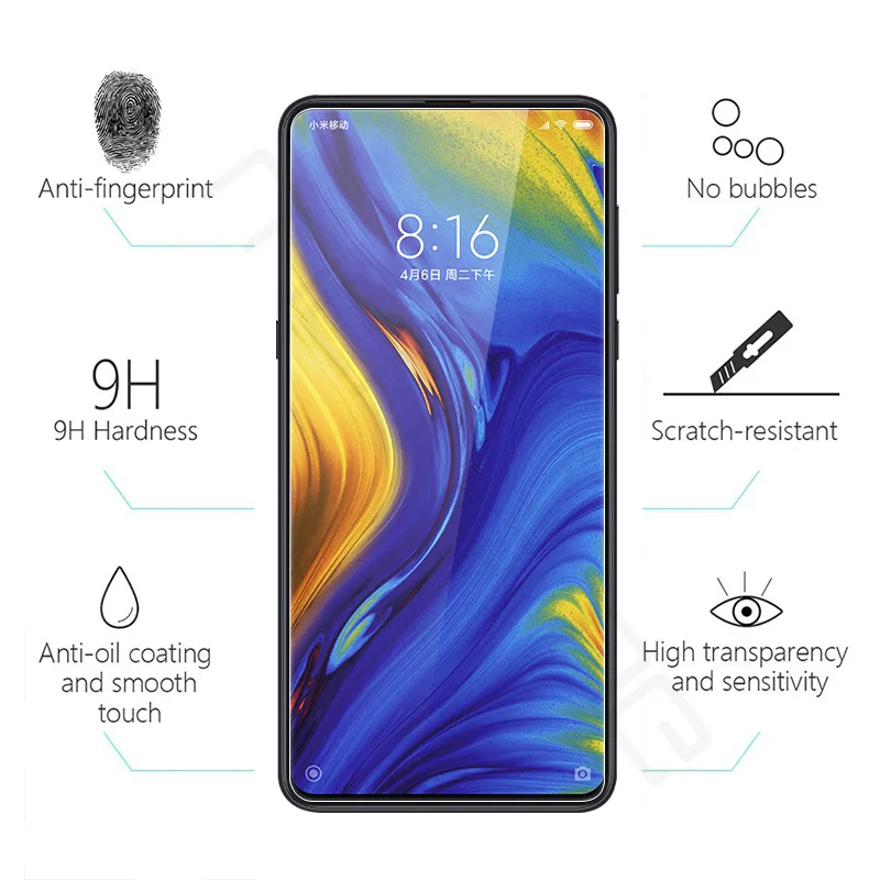 

2pcs Tempered Glass For Xiaomi Mi Mix 3 Ultra-thin Protective Film Explosion-proof For Xiaomi Mix 3 2s 2 Screen Protector Film