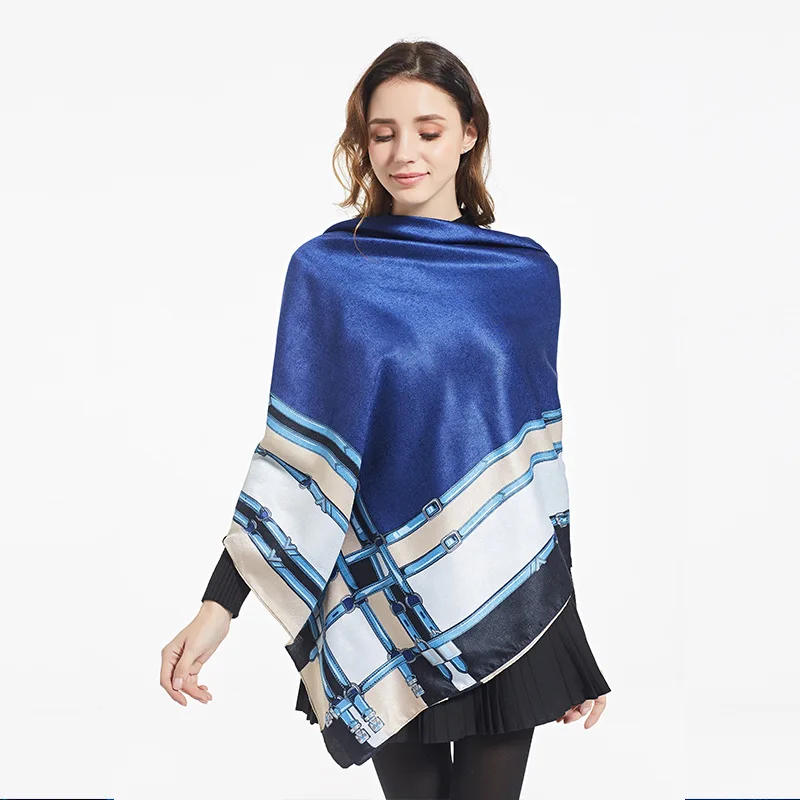 

High Quality100% Silk Pure Silk Scarf Winter Female Wraps Scarves Women Scarf Printed 140cm Ladies Bufandas Luxury Decoration