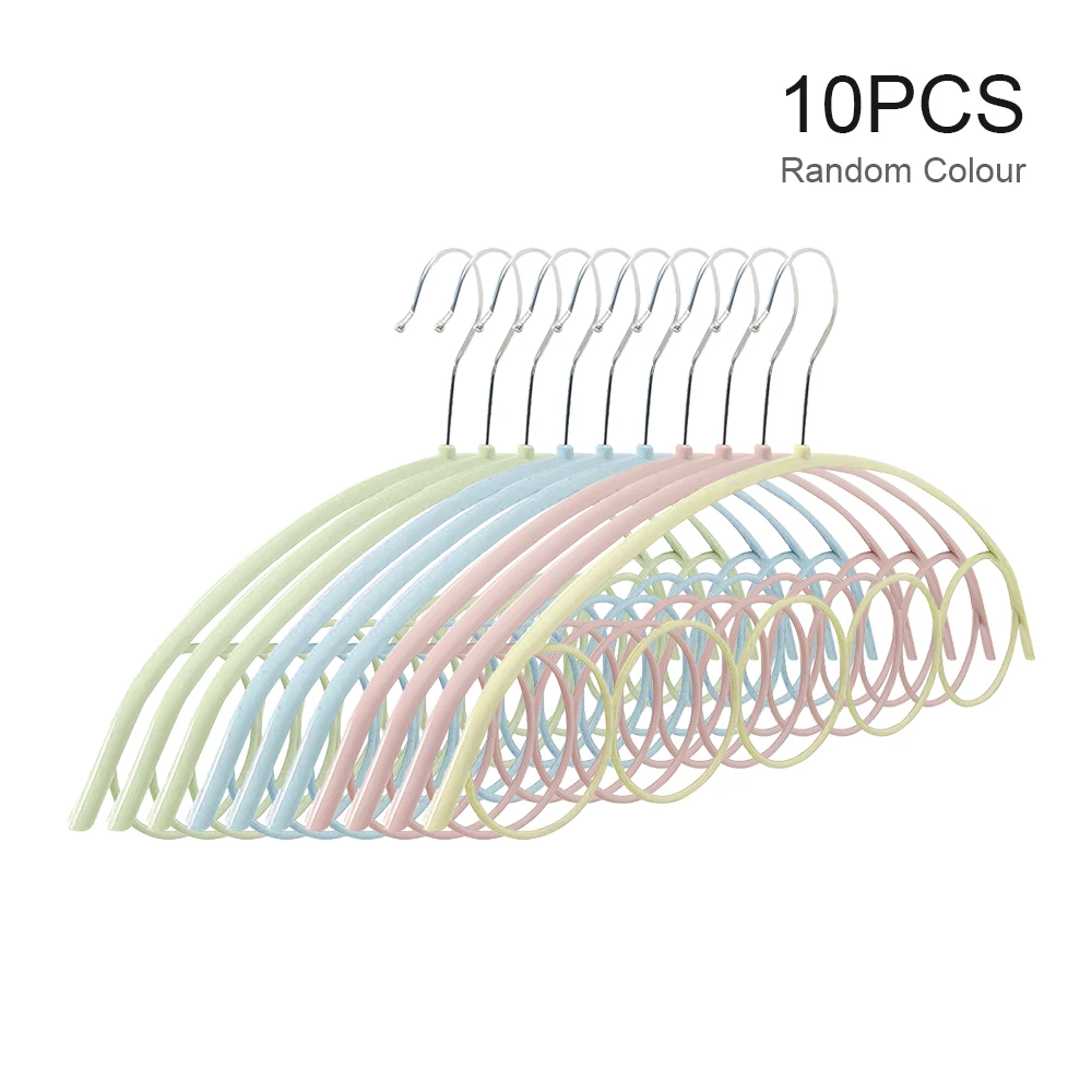 10pcs Nordic Style Minimalist 5-Ring Scarf Stand Non-Slip Hangers Wardrobe Storage Scarves Belt Tie Racks