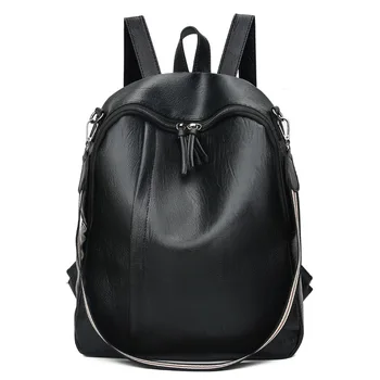 

2020 new backpack women's soft leather solid color casual fashion travel mini backpack ladies