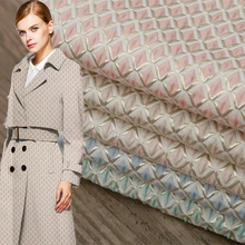 Золотая линия жаккардовые геометрические ромб ткань подходит для костюмного платья шириной 145 см