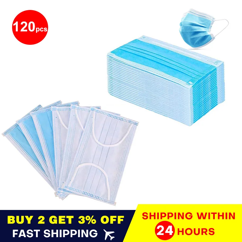

Professional Non Woven Disposable Face Mask 3 Layer Hanging ear Dust Filter Safety Elastic Facial Dust-Proof Safety Masks