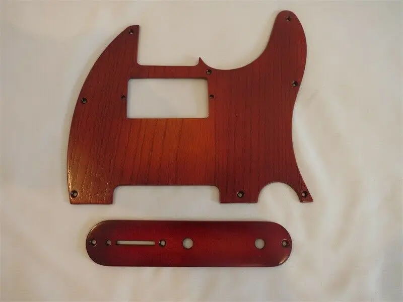 

Hand-made brown color Ailanthus wood Telecaster Guitar Tele Pickguard Set #4881