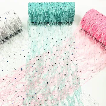 

15cm*10Yards Glitter Sequin Lace Tulle Roll Spool Fabric Ribbon Spool Tutu Skirt DIY Craft Party Wedding Table Decor Supplies