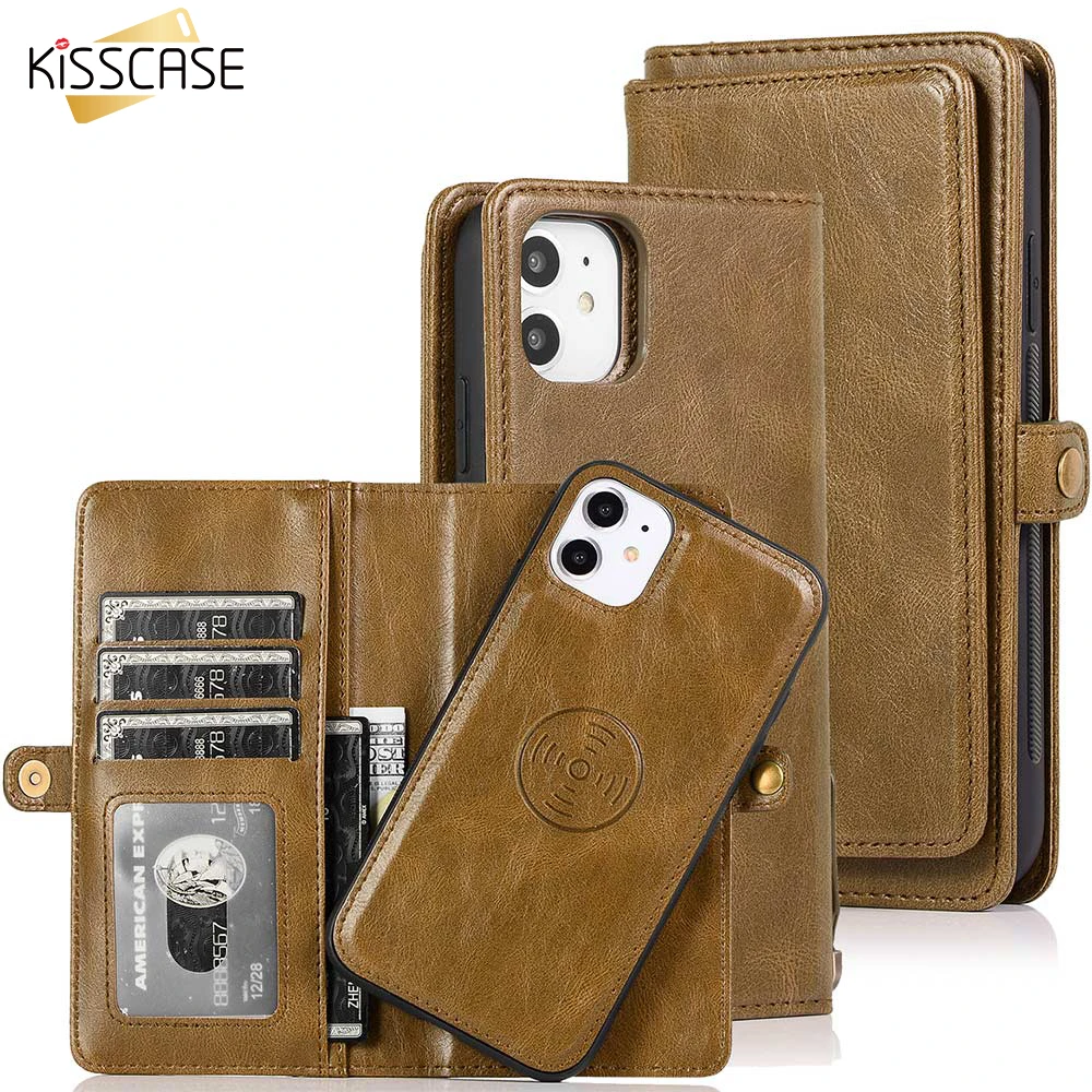 Магнитный кожаный чехол KISSCASE для iPhone 11 Pro Max 7 8 6 6S Plus держатель телефона