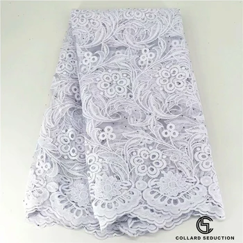 

African Lace Fabric varied 2020 High Quality Pure White French Net Embroidery Tulle Lace Fabric For African Wedding Party Dress