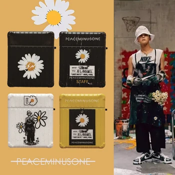 

for airpods pro Chrysanthemums street fashion square stripes for apple bluetooth earphone cover for airpod cases yellow