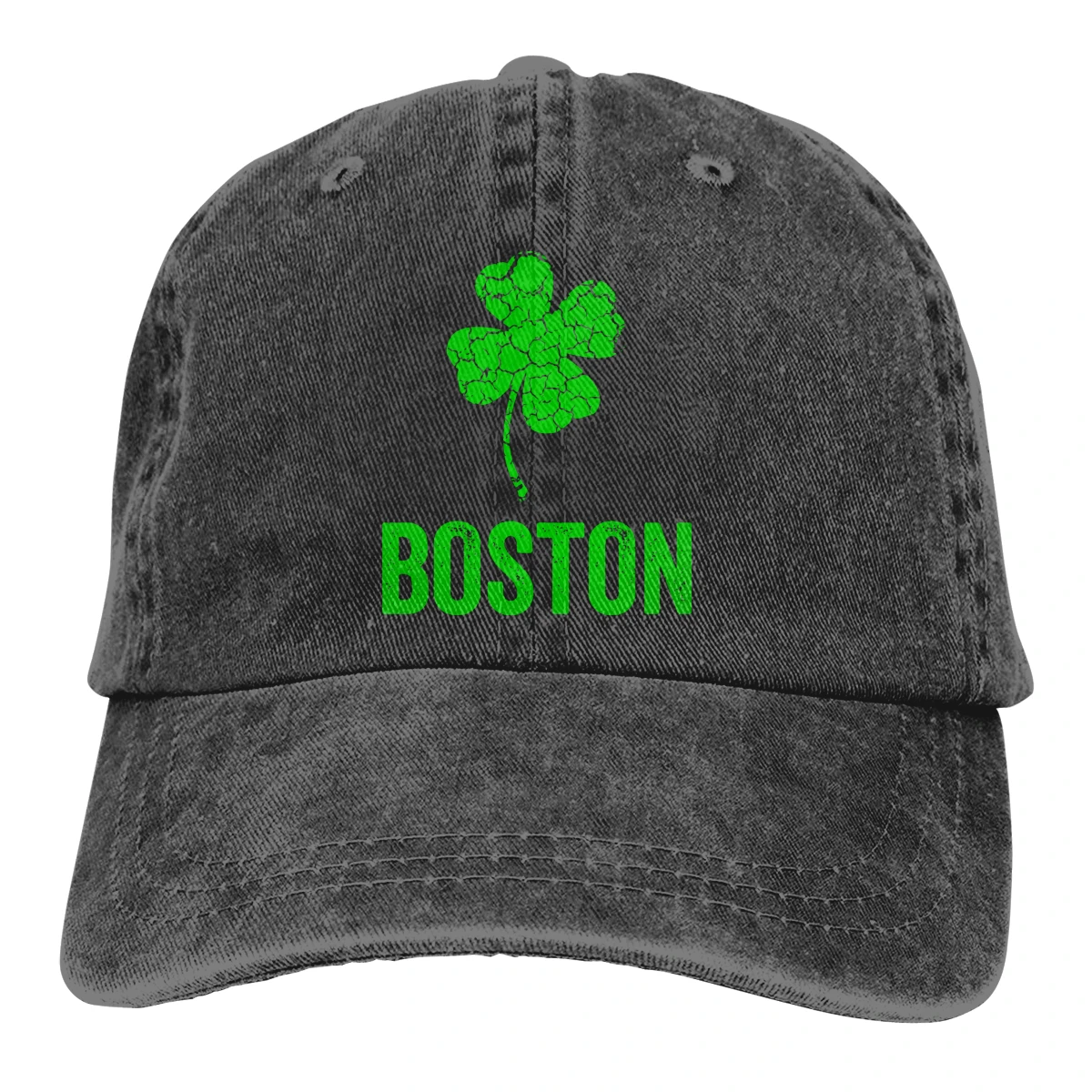 Boston Irish Casquette, Черная мужская и женская джинсовая бейсболка, регулируемая бейсболка для гольфа