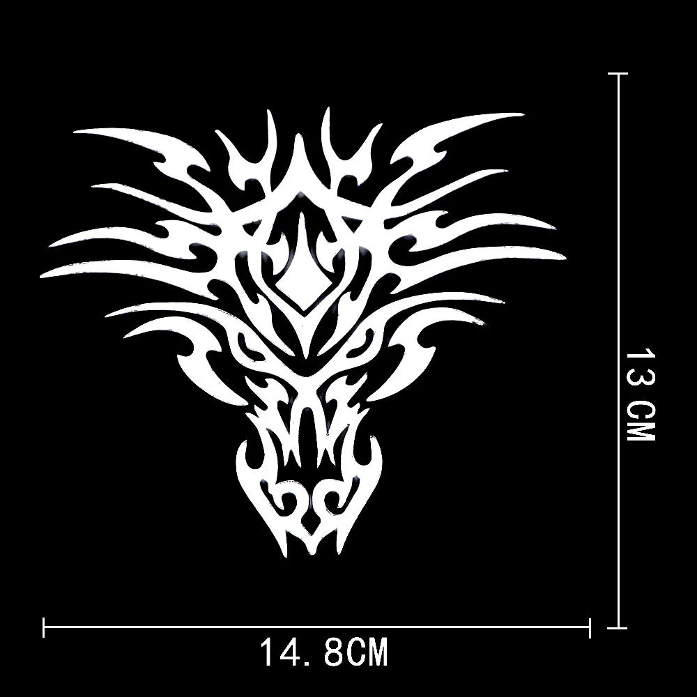 Tribal Dragon Head! HQ Single Color High Gloss 5.0 x 4.5 Vinyl Decal!