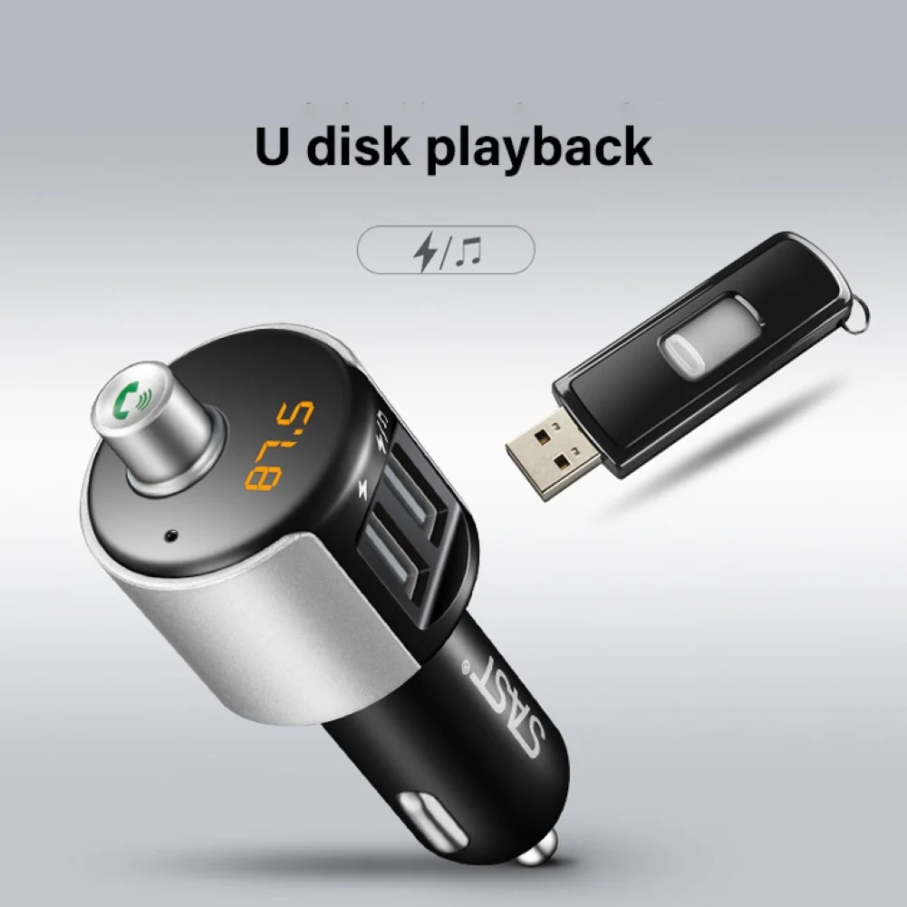 Модулятор беспроводной аудио приемник Черный Автомобильный двойной usb порты зарядное устройство MP3 плеер Bluetooth громкой связи fm-передатчик адаптер