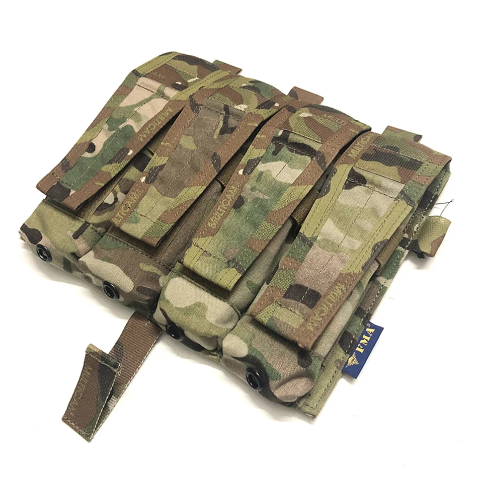 

FMA Tactical MP7 Quadruple Magazine Pouch Molle Front Panel Pouch Multicam 500D Cordura for Tactical Vest AVS JPC2.0 Vest