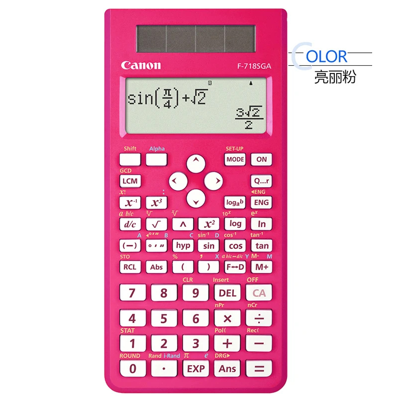 1 шт. Canon F-718S студенческий калькулятор с научными функциями Калькулятор CANON компьютерная экзамена Замена Подлинная лучше чем 991ES - Цвет: Розовый