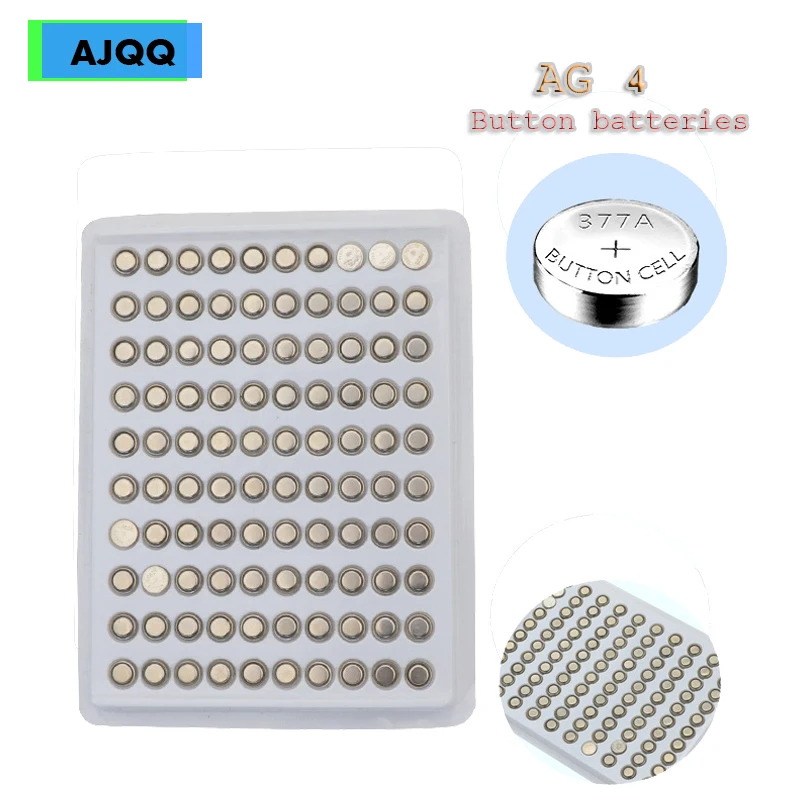 

Wholesale 600PCS AG4 1.5V Zn / MnO2 377A 377 LR626 SR626SW SR66 LR66 button battery brand battery for gadgets