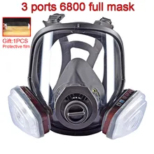 3 relação 6800 máscara combinação 6001/sjl filtro com 5n11 filtro algodão/501 filtro caixa respirador máscara de gás