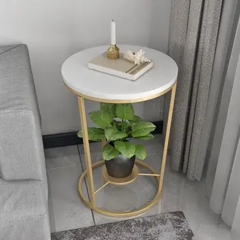 

Modern Minimalist Creative Small Coffee Table Living Room Sofa Sofa Cabinet Corner Table Mini Round Table Bedside Table Iron