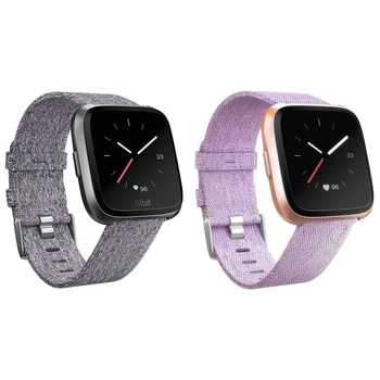 

Replacement Woven Canvas Nylon Band Strap Wristband For -Fitbit Versa Watch