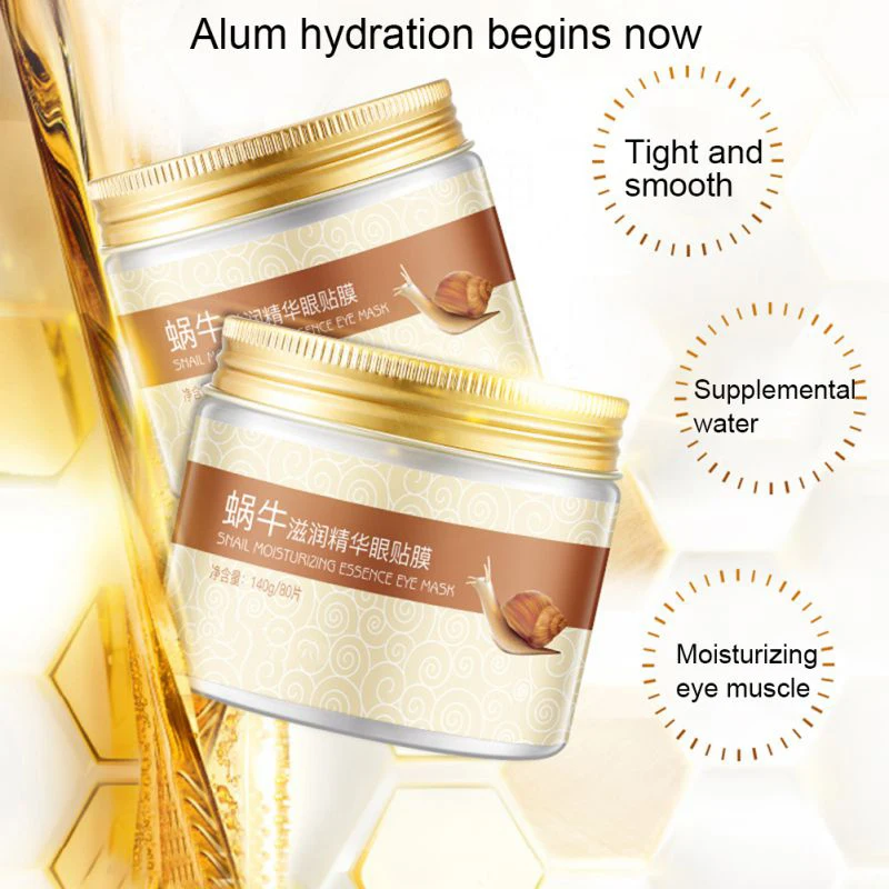 80Pcs Remove Fine Lines Eyes Masks Nourishing Brightening Eye Patch Snail Moisturizing Eye Firming Mask Gel