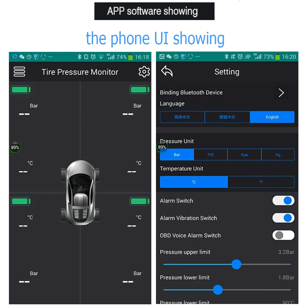 Prelingcar автомобильный детектор USB TPMS навигация Android 4 Беспроводные внутренние датчики Авто сигнализация шин Система контроля давления в шинах