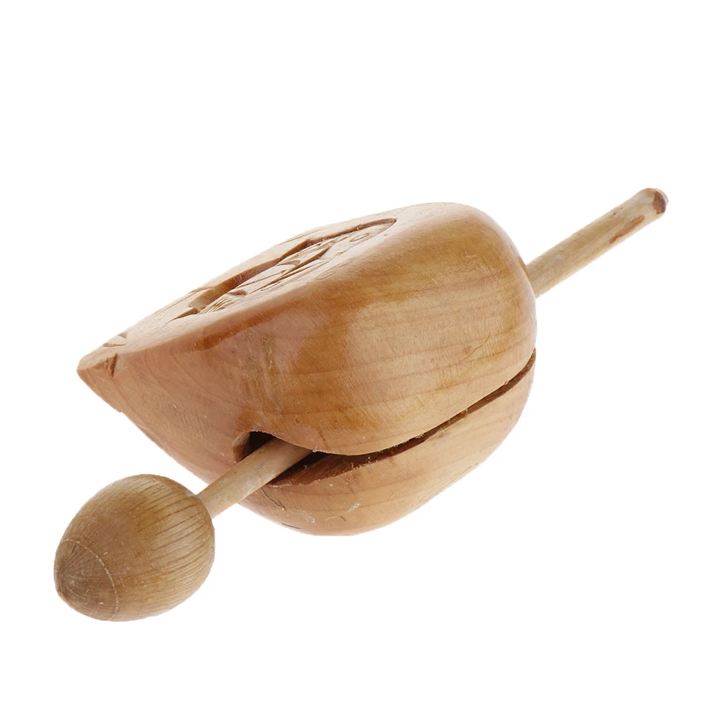 

Kids Children Music Rhythm Developing Toy Wood Fish Clapper Hand Percussion