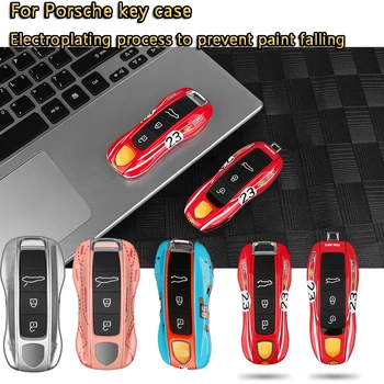 

Key cover for Porsche Panamera Cayenne 971 911 9YA Macan Boxster car key case shell fob remote key glossy No.23 red racing style