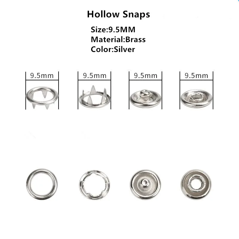 50sets Silver Metal Brass Pearl Prong Snap Buttons, Press Studs Fasteners, Baby Romper Buckle, Clothes Bag Sewing diy 5