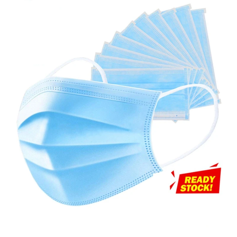 

20PCS Masks Disposable Protective Mask 3 Layers Non-woven Dustproof Facial Mask Soft Breathable Protective Masks