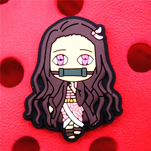 Japan Comics Style PVC Shoe Charms Cute Sandals Accessories Shoes Buckle Decorations fit Croc JIBZ Kids X-mas Party Gifts U253 A